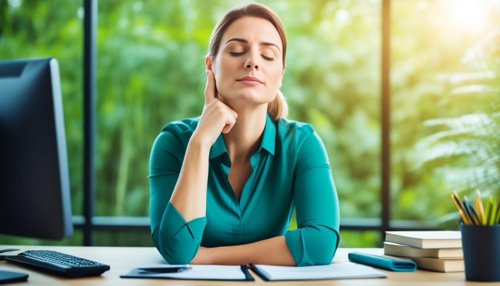 Employee focused on stress management