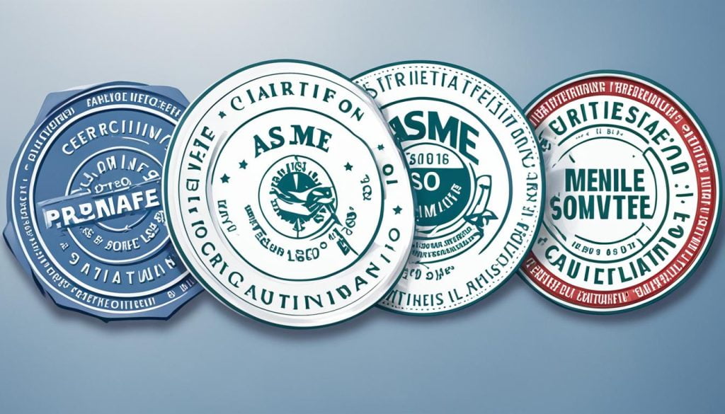 ISO and ASME Certification Seals ISO and ASME Certification Seals